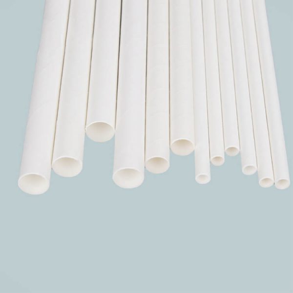 9 inch White Paper Straws for Babo Tea